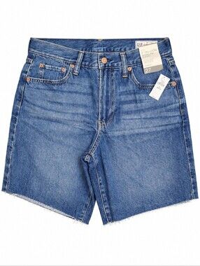 GAP ’90s Loose Bermuda Denim Shorts Mid Rise 8” Size 27 NWT